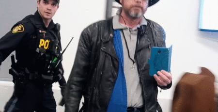 Stephen Hill recording North Huron Council meeting (Courtesy of Rebel News)