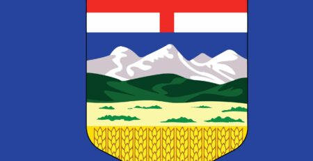 The official flag of the Canadian Province of Alberta (Courtesy of Miubewa)