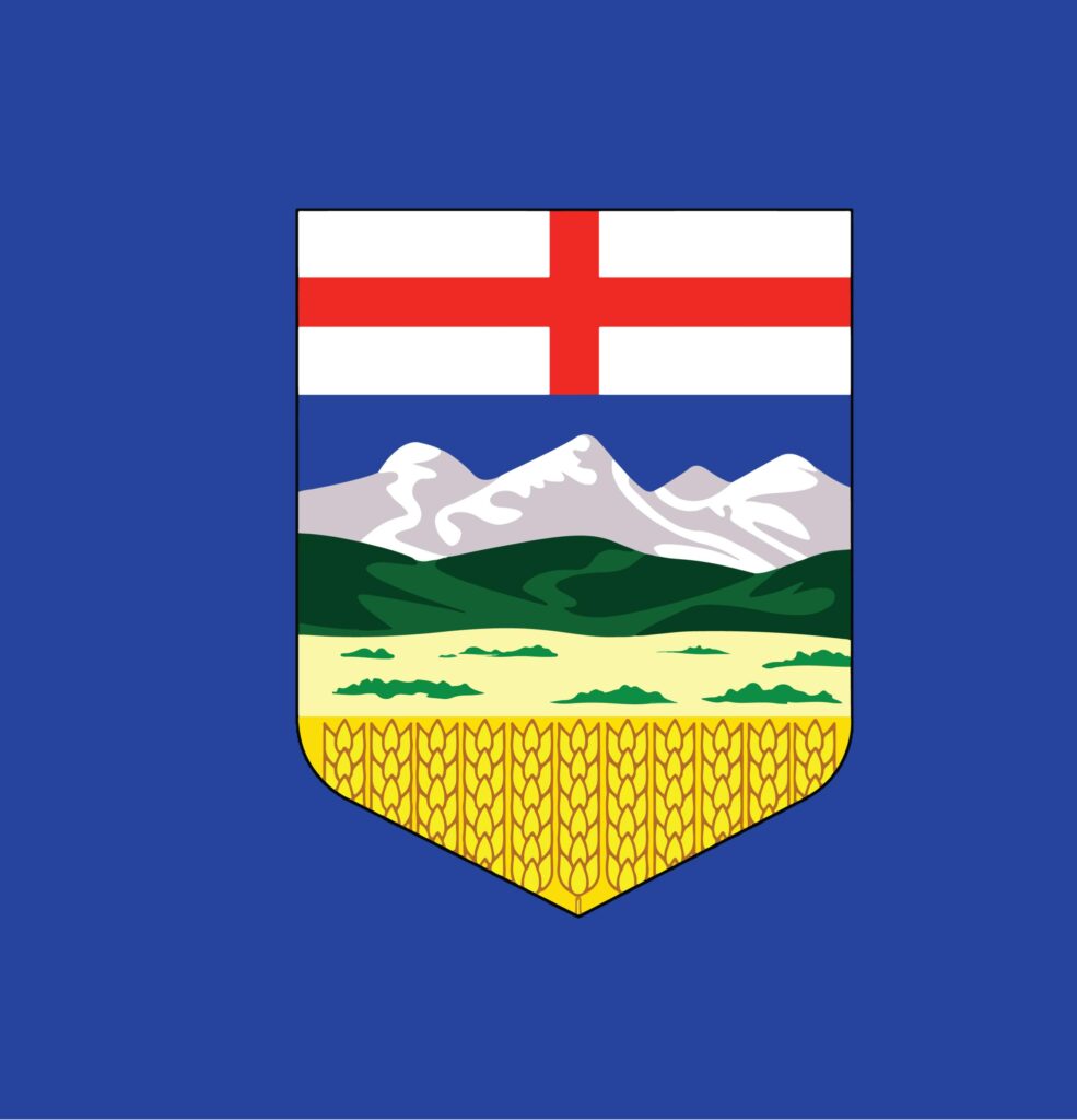 The official flag of the Canadian Province of Alberta (Courtesy of Miubewa)