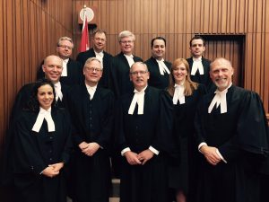 "The team of lawyers defending constitutional freedoms in the Nova Scotia Supreme Court in Trinity Western University v. Nova Scotia Barristers' Society, including counsel for TWU, JCCF, and five interveners.