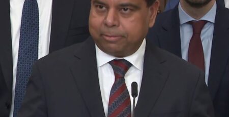 Public Safety Minister Gary Anandasangaree speaks to Bill C-2 (Screenshot from CBC video)