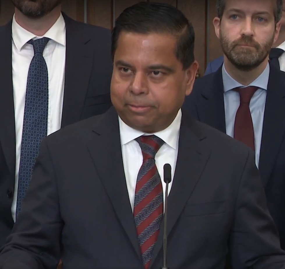 Public Safety Minister Gary Anandasangaree speaks to Bill C-2 (Screenshot from CBC video)
