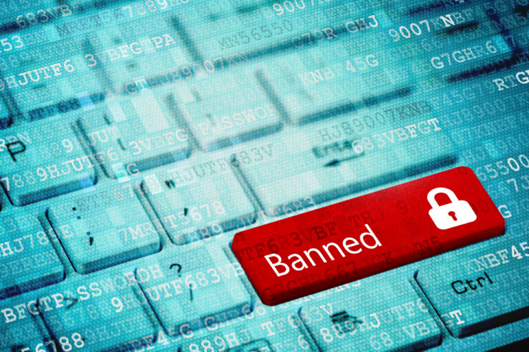 Red key with text banned (Courtesy of C Mork)
