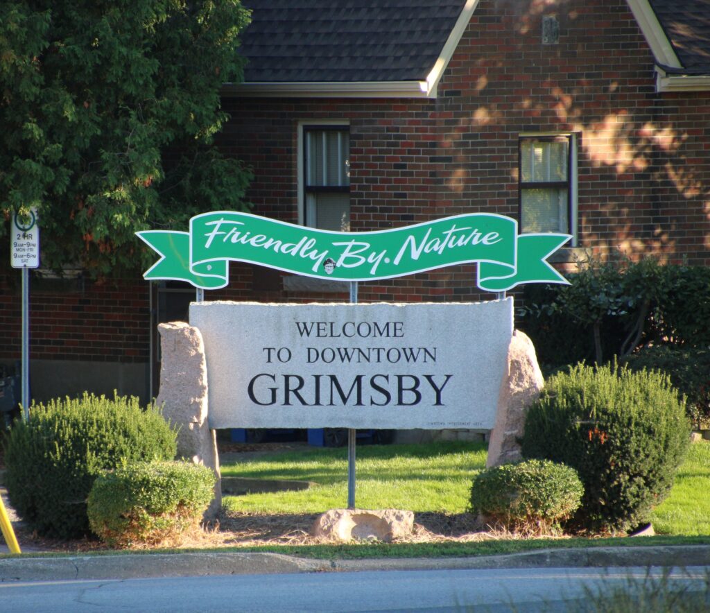 Welcome to downtown Grimsby sign (Courtesy of Wikipedia)