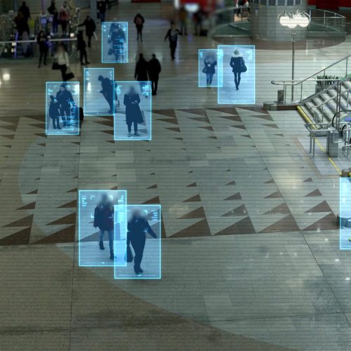 Facial recognition technology scan and detect people face for id